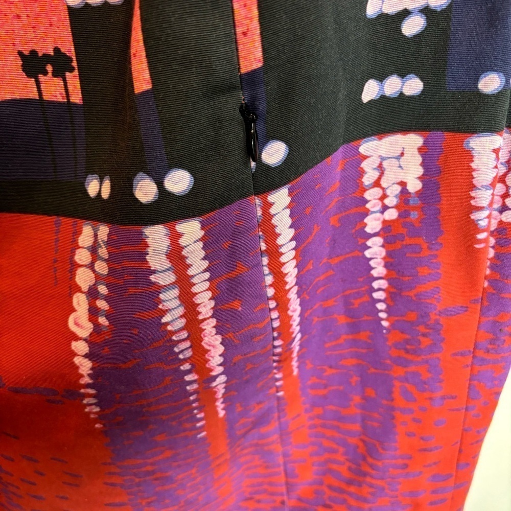 AKRIS PUNTO Sz 14 Sunset City Crew Neck Lined Pockets Over the Knee Zipper Dress - Picture 4 of 8
